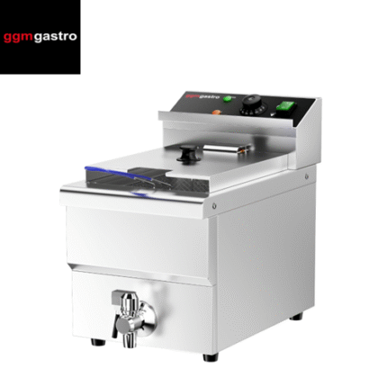 Single Electric Fryer with Drain Tap - 10 L - GGM Gastro