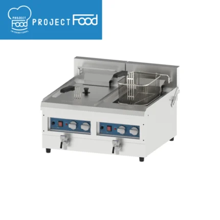 Electric fast fryer countertop - 2*12LT oil tank with large outlet faucet - ProjectFood